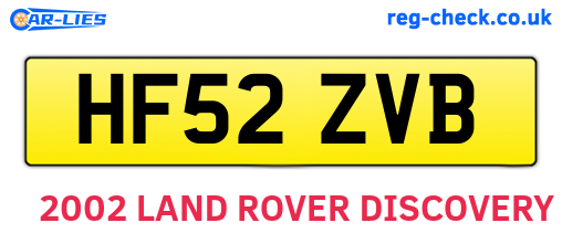 HF52ZVB are the vehicle registration plates.