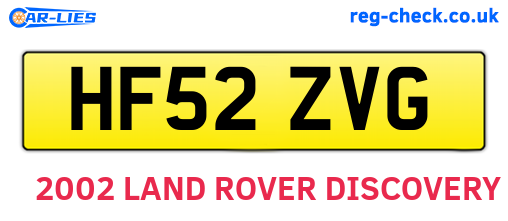 HF52ZVG are the vehicle registration plates.