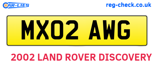 MX02AWG are the vehicle registration plates.