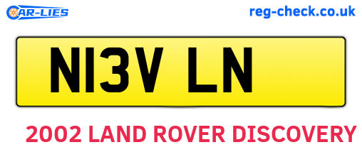 N13VLN are the vehicle registration plates.
