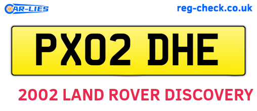 PX02DHE are the vehicle registration plates.