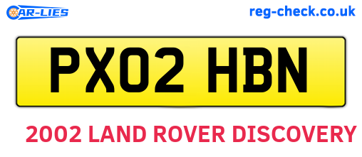 PX02HBN are the vehicle registration plates.