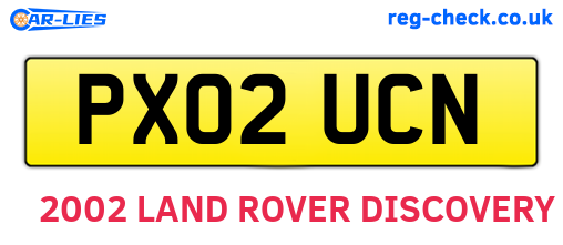 PX02UCN are the vehicle registration plates.