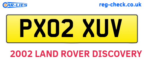 PX02XUV are the vehicle registration plates.