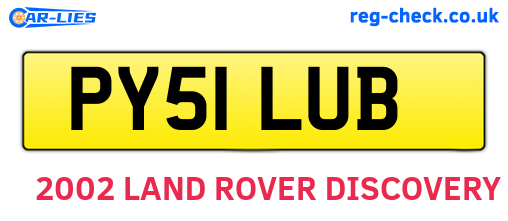 PY51LUB are the vehicle registration plates.