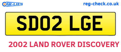 SD02LGE are the vehicle registration plates.