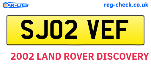 SJ02VEF are the vehicle registration plates.