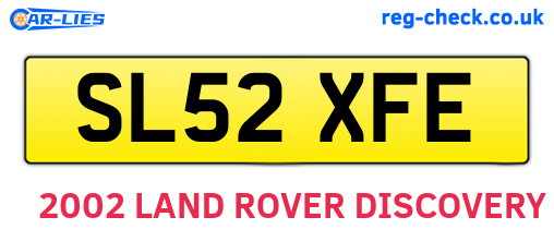SL52XFE are the vehicle registration plates.