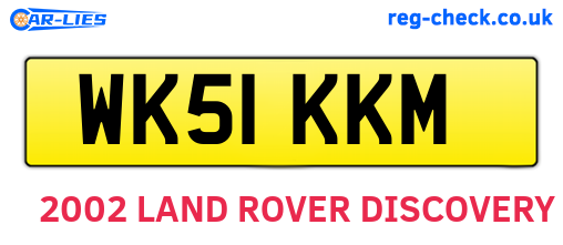 WK51KKM are the vehicle registration plates.