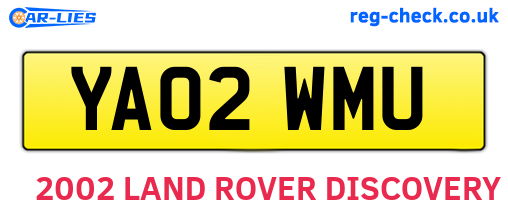 YA02WMU are the vehicle registration plates.