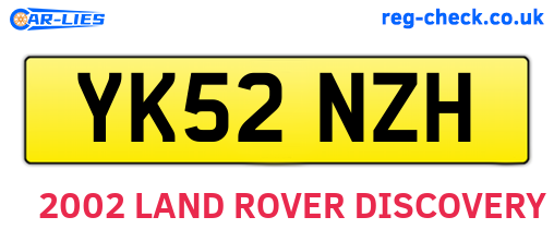 YK52NZH are the vehicle registration plates.