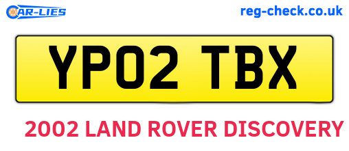 YP02TBX are the vehicle registration plates.