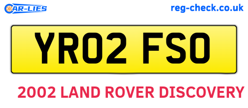 YR02FSO are the vehicle registration plates.