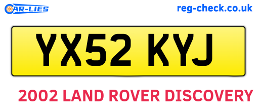 YX52KYJ are the vehicle registration plates.