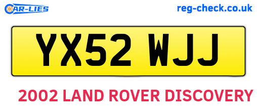YX52WJJ are the vehicle registration plates.