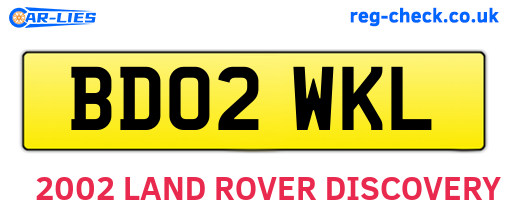 BD02WKL are the vehicle registration plates.