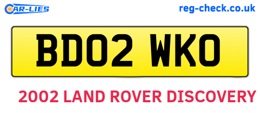 BD02WKO are the vehicle registration plates.