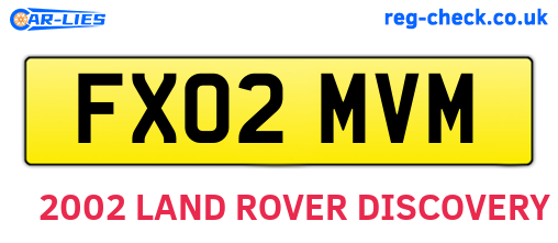 FX02MVM are the vehicle registration plates.