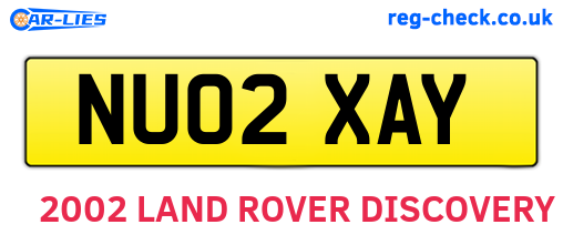 NU02XAY are the vehicle registration plates.
