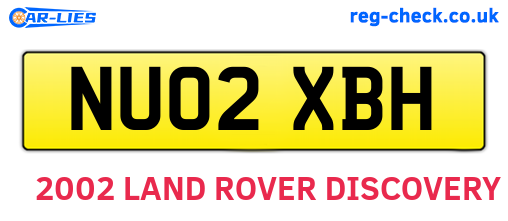 NU02XBH are the vehicle registration plates.