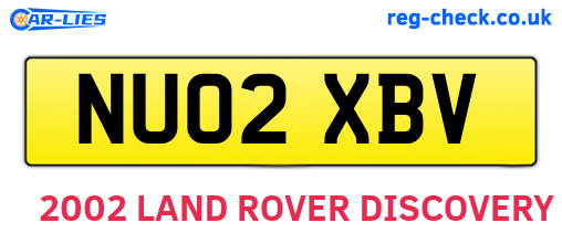 NU02XBV are the vehicle registration plates.