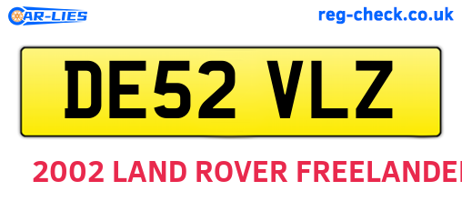 DE52VLZ are the vehicle registration plates.