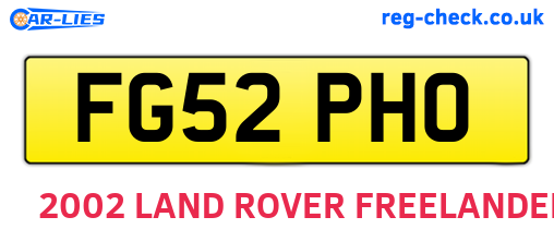 FG52PHO are the vehicle registration plates.