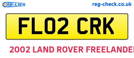 FL02CRK are the vehicle registration plates.