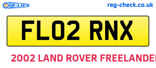 FL02RNX are the vehicle registration plates.