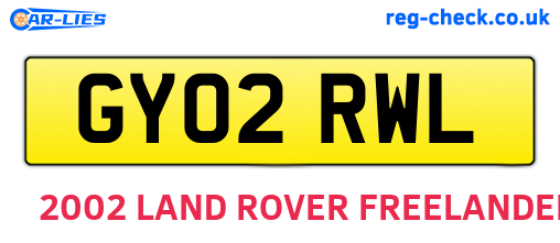 GY02RWL are the vehicle registration plates.