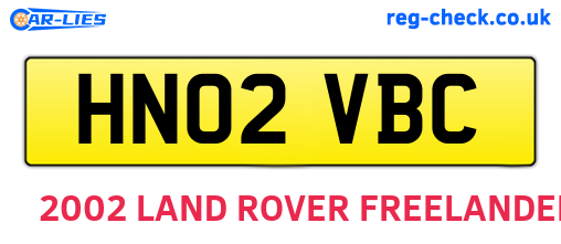 HN02VBC are the vehicle registration plates.