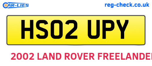 HS02UPY are the vehicle registration plates.