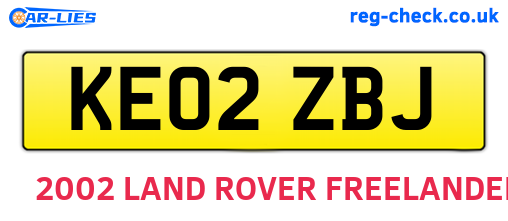 KE02ZBJ are the vehicle registration plates.