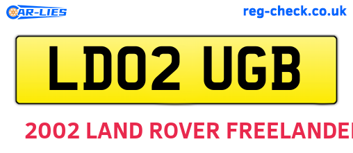 LD02UGB are the vehicle registration plates.