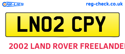 LN02CPY are the vehicle registration plates.