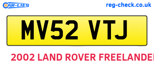MV52VTJ are the vehicle registration plates.