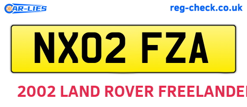 NX02FZA are the vehicle registration plates.