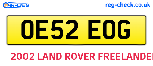 OE52EOG are the vehicle registration plates.