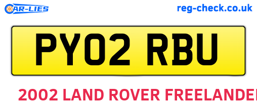 PY02RBU are the vehicle registration plates.