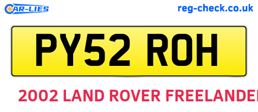 PY52ROH are the vehicle registration plates.