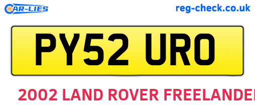 PY52URO are the vehicle registration plates.