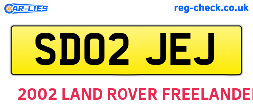 SD02JEJ are the vehicle registration plates.