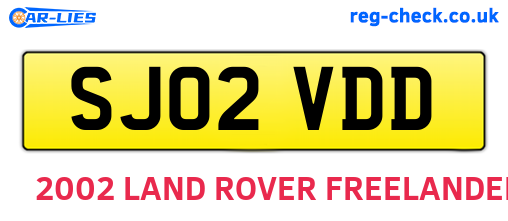 SJ02VDD are the vehicle registration plates.