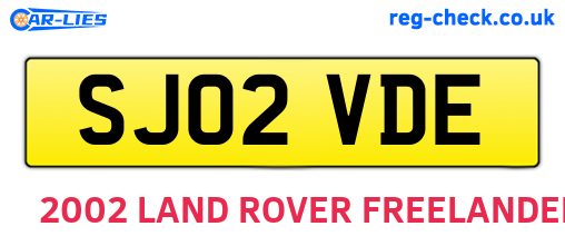 SJ02VDE are the vehicle registration plates.
