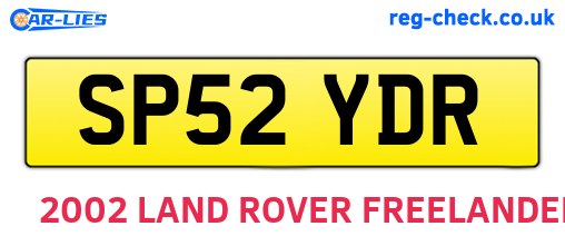 SP52YDR are the vehicle registration plates.