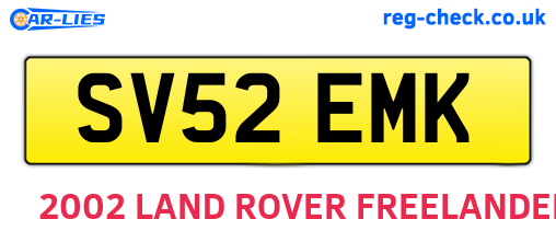 SV52EMK are the vehicle registration plates.