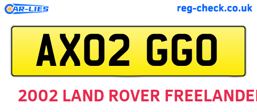AX02GGO are the vehicle registration plates.