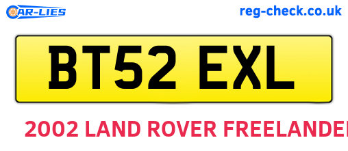 BT52EXL are the vehicle registration plates.
