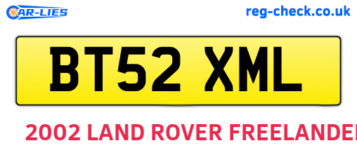 BT52XML are the vehicle registration plates.