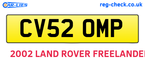 CV52OMP are the vehicle registration plates.